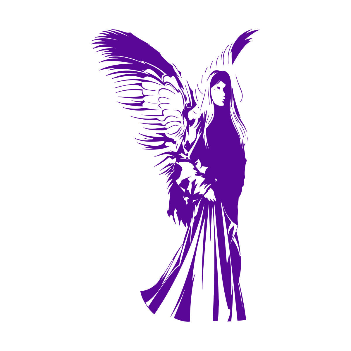 Lettering Stickers Christian Angel With Wings Religion Christianity Religious Multiple Size Options