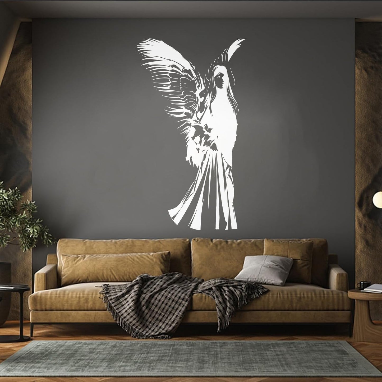 Lettering Stickers Christian Angel With Wings Religion Christianity Religious Multiple Size Options