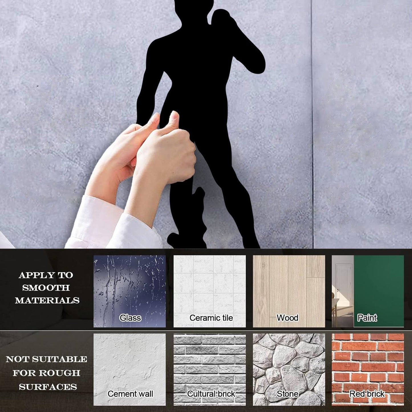 Wall Decals David Michelangelo Statue Outline Personalized Customization