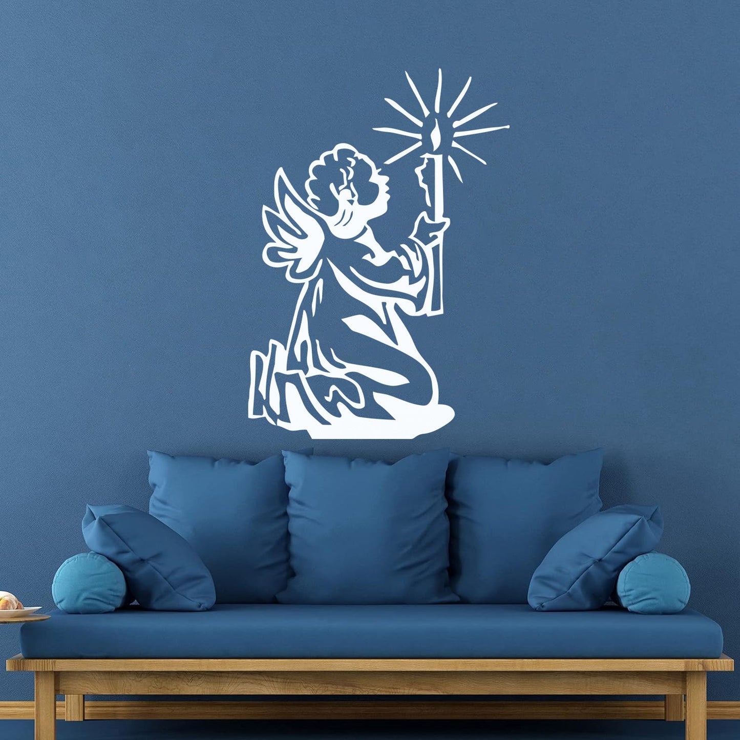Little Angel With Candle Prayer Engraving Decals Art Decoration