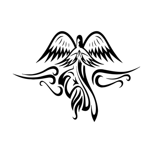 Angels And Saints Very Beautiful Winged Angel Fine Carving Stickers Glass Stickers