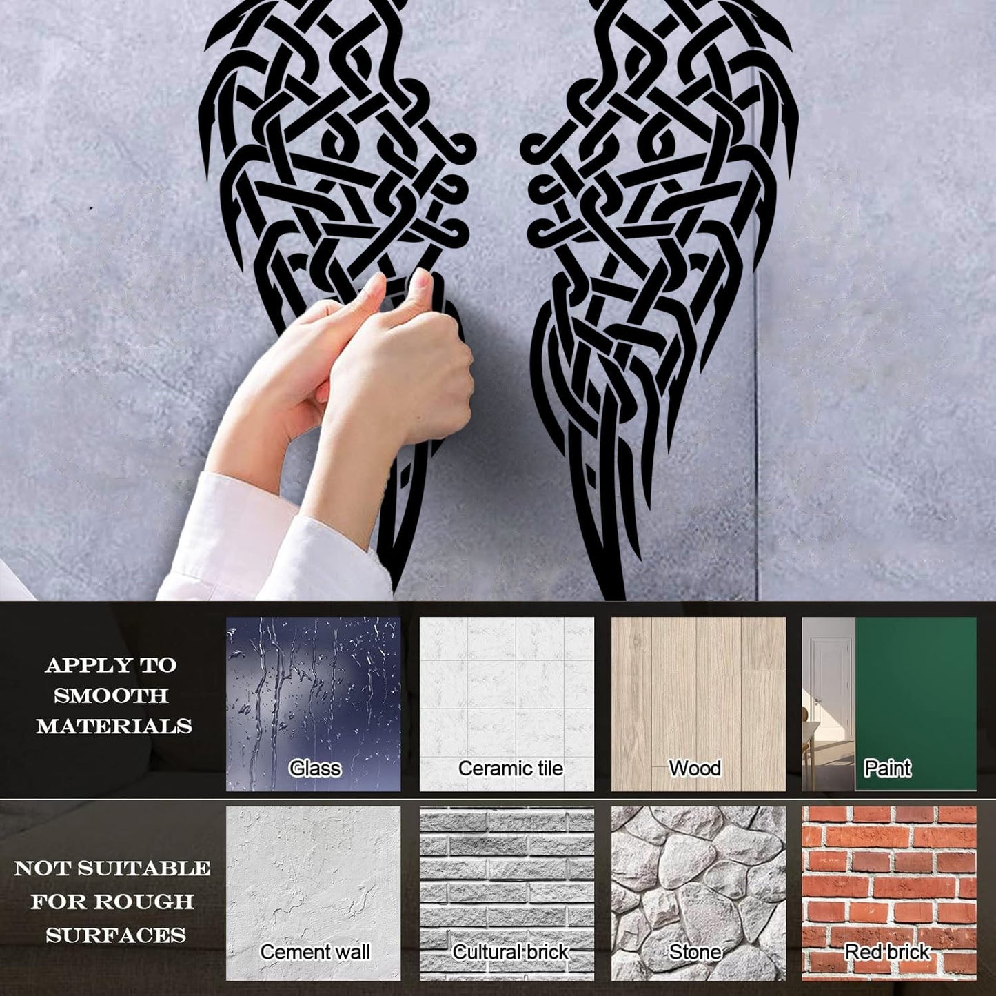 Wall Stickers Paster Paper Angel Wings Feathers Celtic Knot Can Modify And Add Information