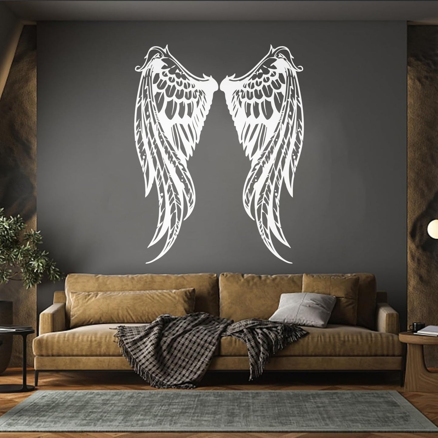 Fine Carving Decals Angel Woman Wings Symbol Window Decals