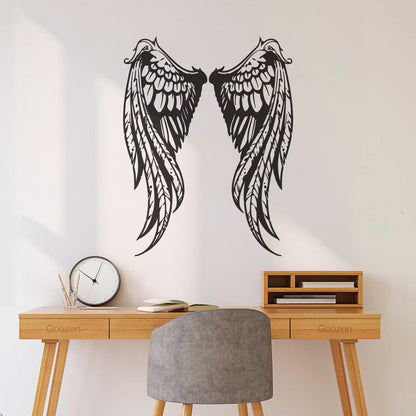 Fine Carving Decals Angel Woman Wings Symbol Window Decals