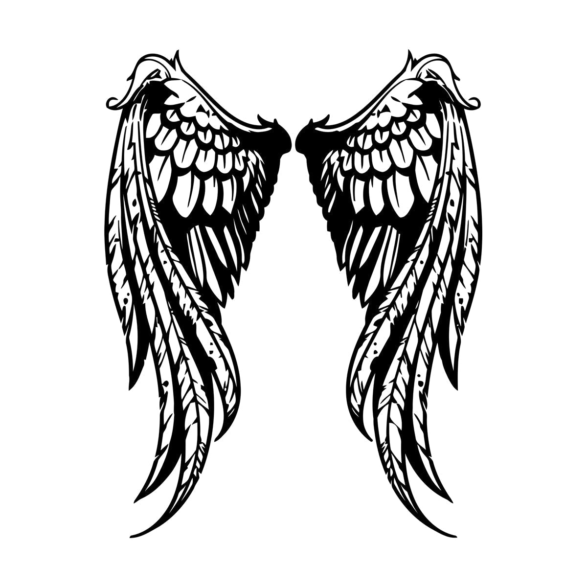 Fine Carving Decals Angel Woman Wings Symbol Window Decals