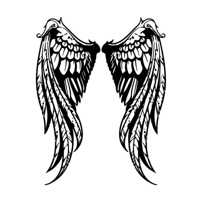 Fine Carving Decals Angel Woman Wings Symbol Window Decals