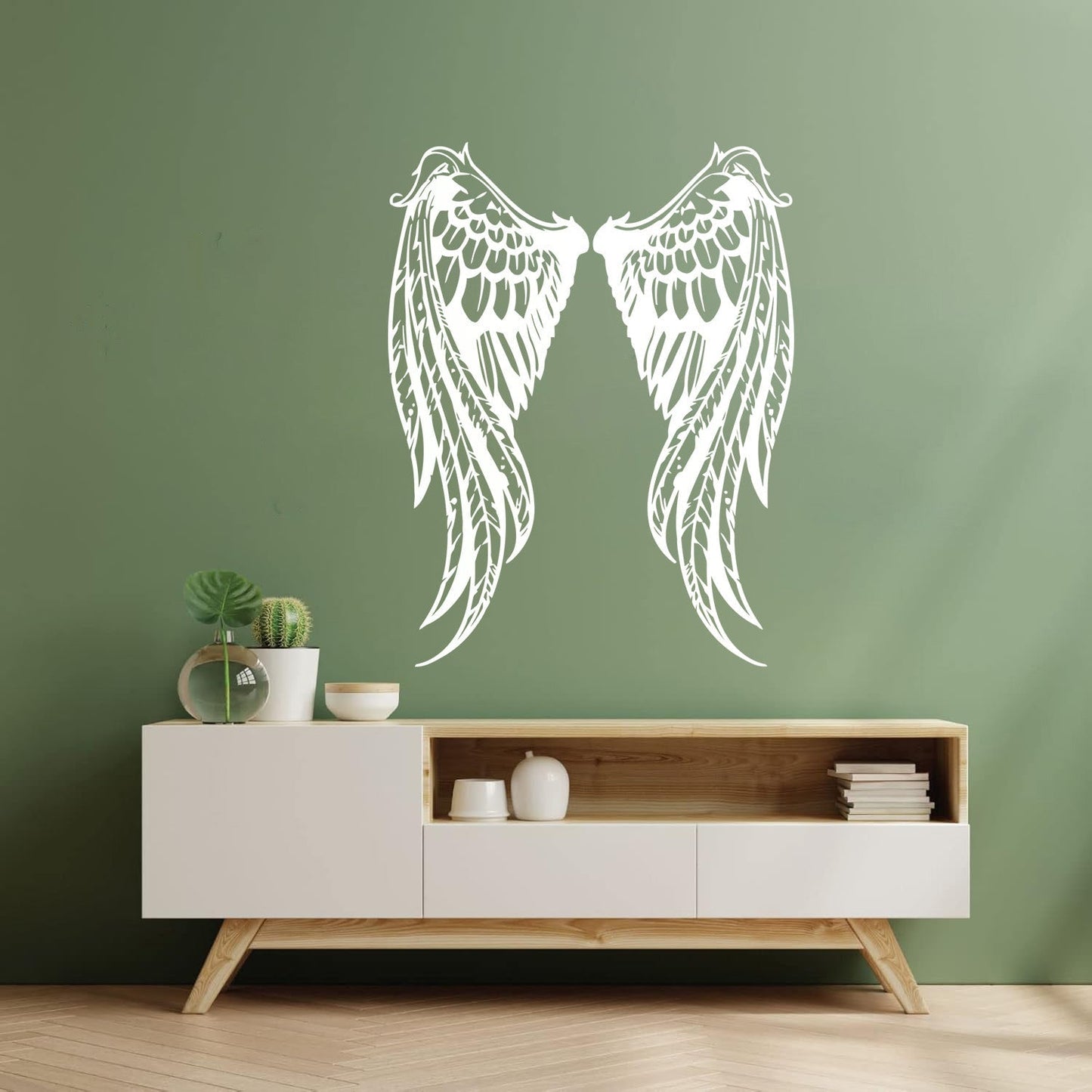 Fine Carving Decals Angel Woman Wings Symbol Window Decals