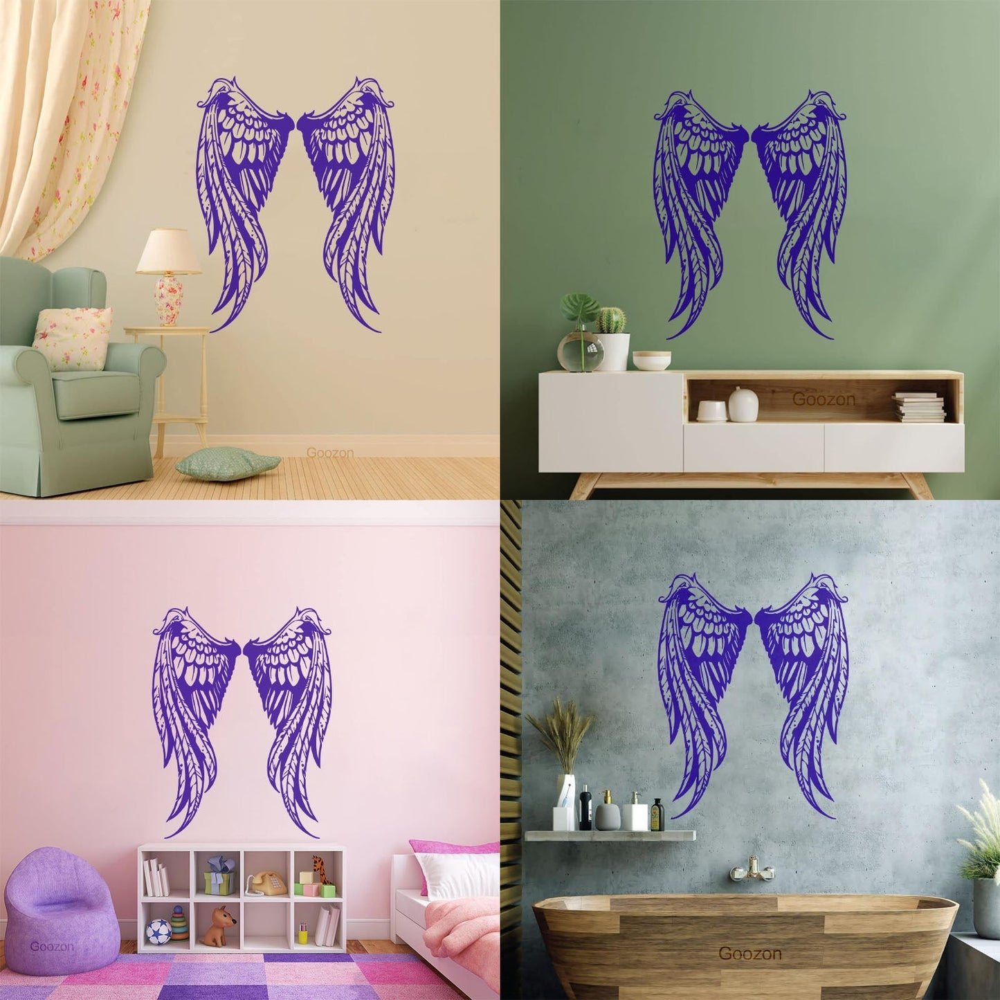 Fine Carving Decals Angel Woman Wings Symbol Window Decals