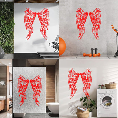 Fine Carving Decals Angel Woman Wings Symbol Window Decals