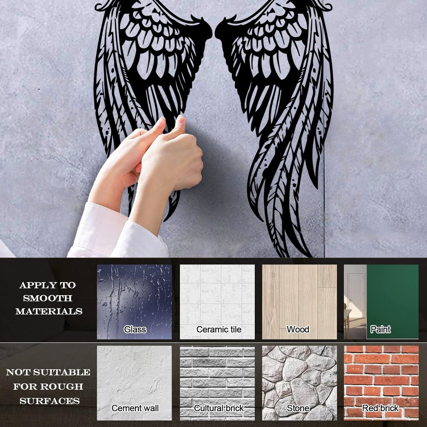 Fine Carving Decals Angel Woman Wings Symbol Window Decals