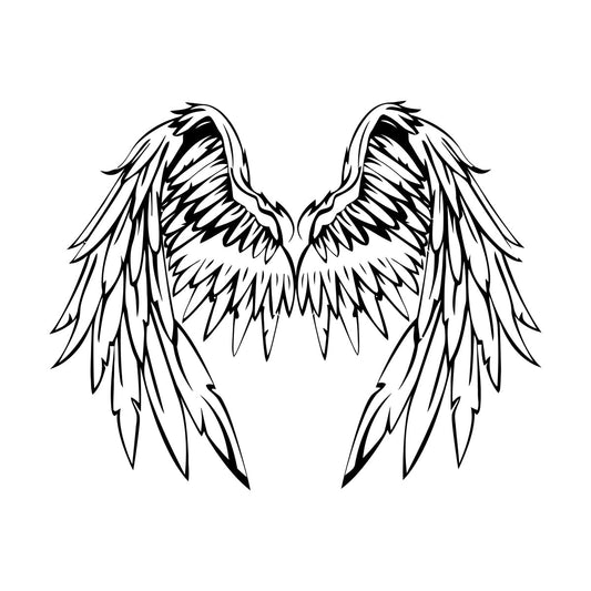Lettering Decals Beautiful Angel Wings Symbols Girl Tattoo Culture