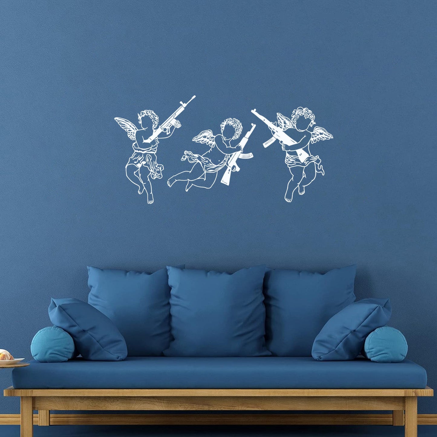 Cupid Angels Guns Automatic Weapon Wall Decals Paster Paper Do Not Damage The Wall Surface