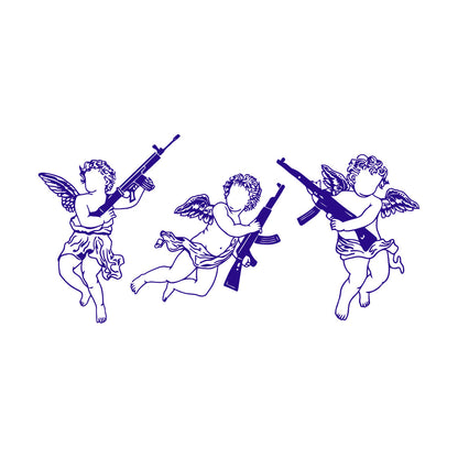 Cupid Angels Guns Automatic Weapon Wall Decals Paster Paper Do Not Damage The Wall Surface