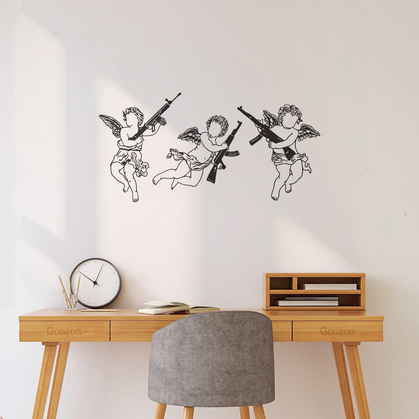 Cupid Angels Guns Automatic Weapon Wall Decals Paster Paper Do Not Damage The Wall Surface