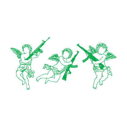 Cupid Angels Guns Automatic Weapon Wall Decals Paster Paper Do Not Damage The Wall Surface