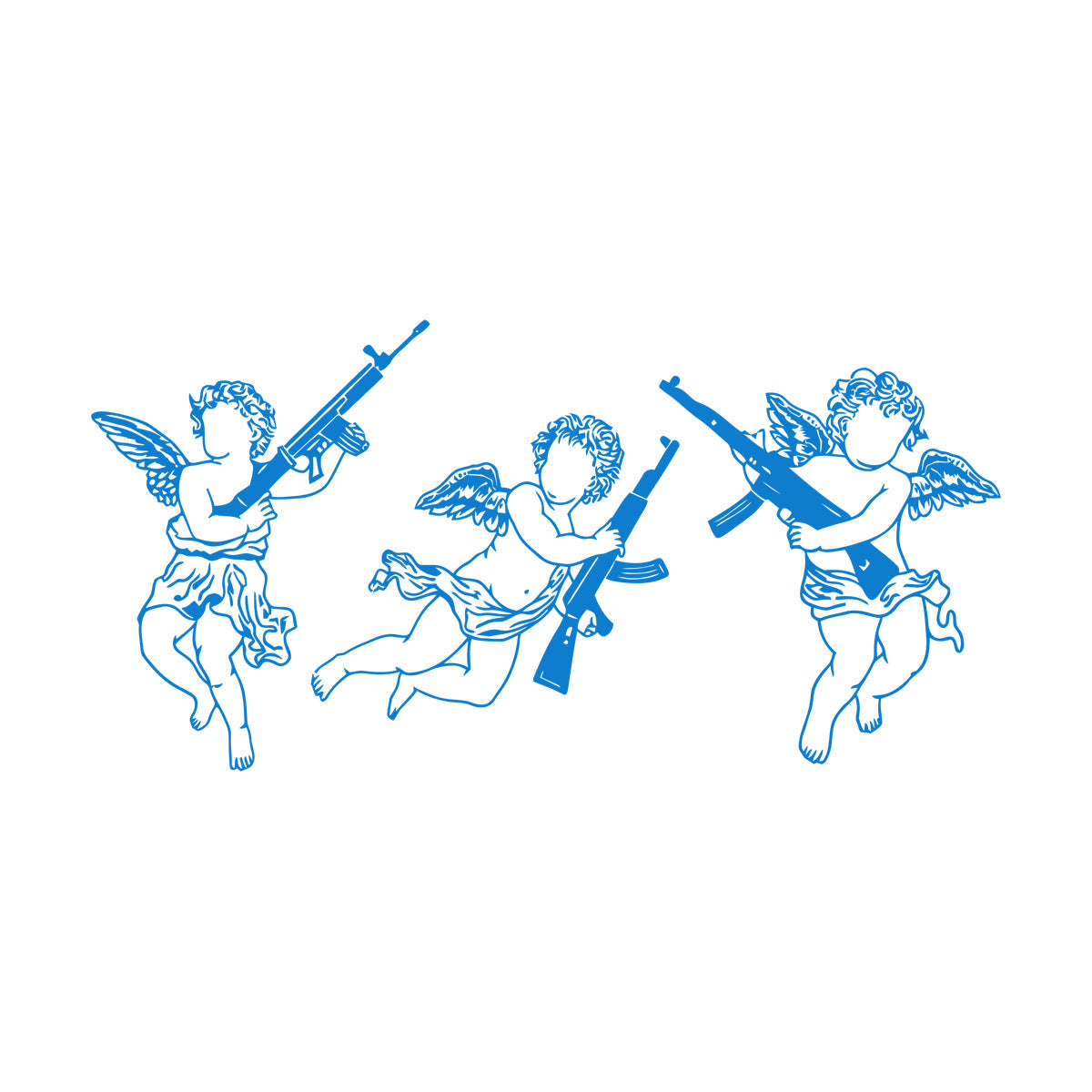 Cupid Angels Guns Automatic Weapon Wall Decals Paster Paper Do Not Damage The Wall Surface