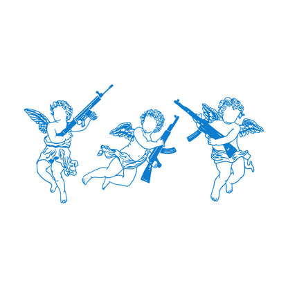 Cupid Angels Guns Automatic Weapon Wall Decals Paster Paper Do Not Damage The Wall Surface