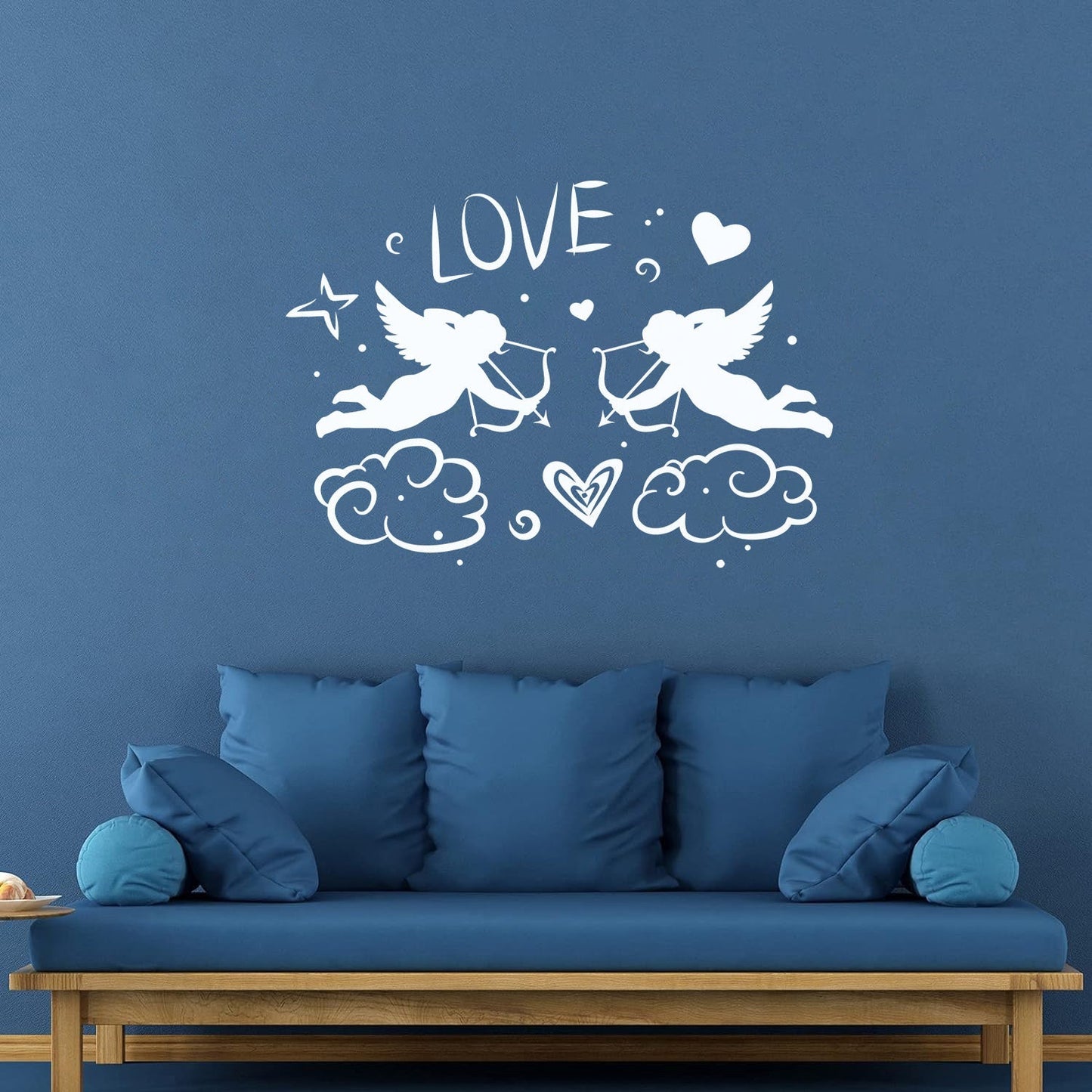 Wall Decals Cupids With Bow Love Angels Heart Romance Equipped With Transfer Film Kit