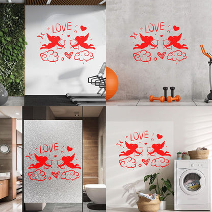 Wall Decals Cupids With Bow Love Angels Heart Romance Equipped With Transfer Film Kit