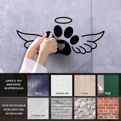Vinyl Wall Decals Dog With Paw And Angel Wings Pets Shop Easy Installation