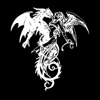 Mural And Wall Vinyl Decal Flying Demon Dragon With Angel Multiple Size Options