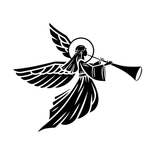 Flying Saint Angel With Trumpet Wings Wall Stickers Paster Paper Waterproof