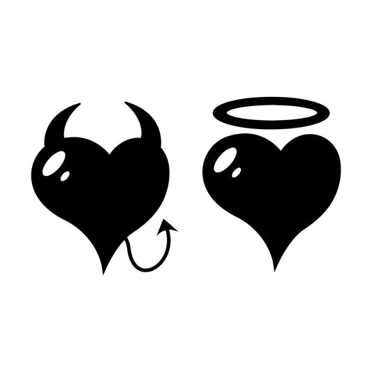 Wall Stickers Heart Love Romance Devil And Angel Bedroom Can Modify And Add Information