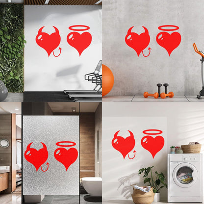 Wall Stickers Heart Love Romance Devil And Angel Bedroom Can Modify And Add Information