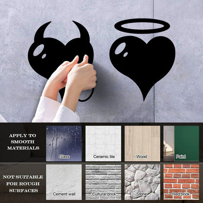 Wall Stickers Heart Love Romance Devil And Angel Bedroom Can Modify And Add Information