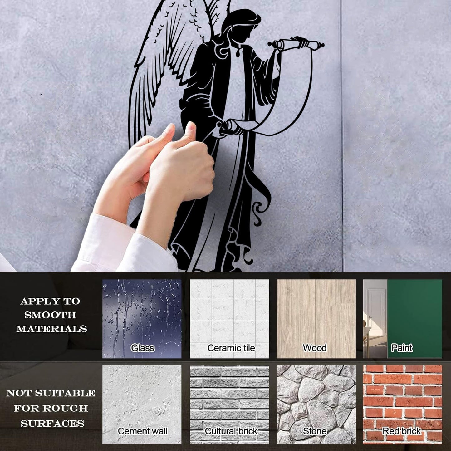 Holding Christian Angel Christianity Religious Fine Carving Decals Art Decoration