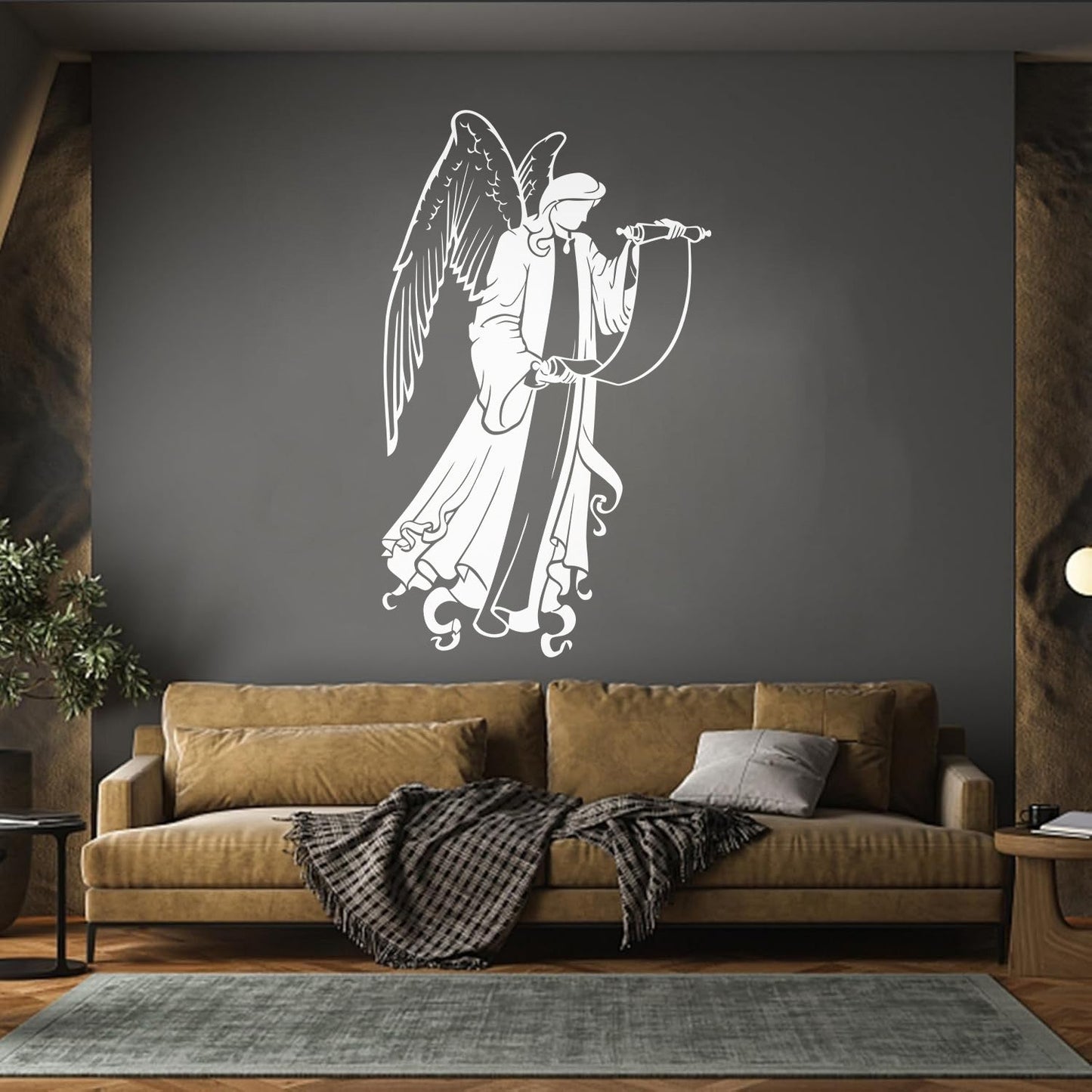 Holding Christian Angel Christianity Religious Fine Carving Decals Art Decoration