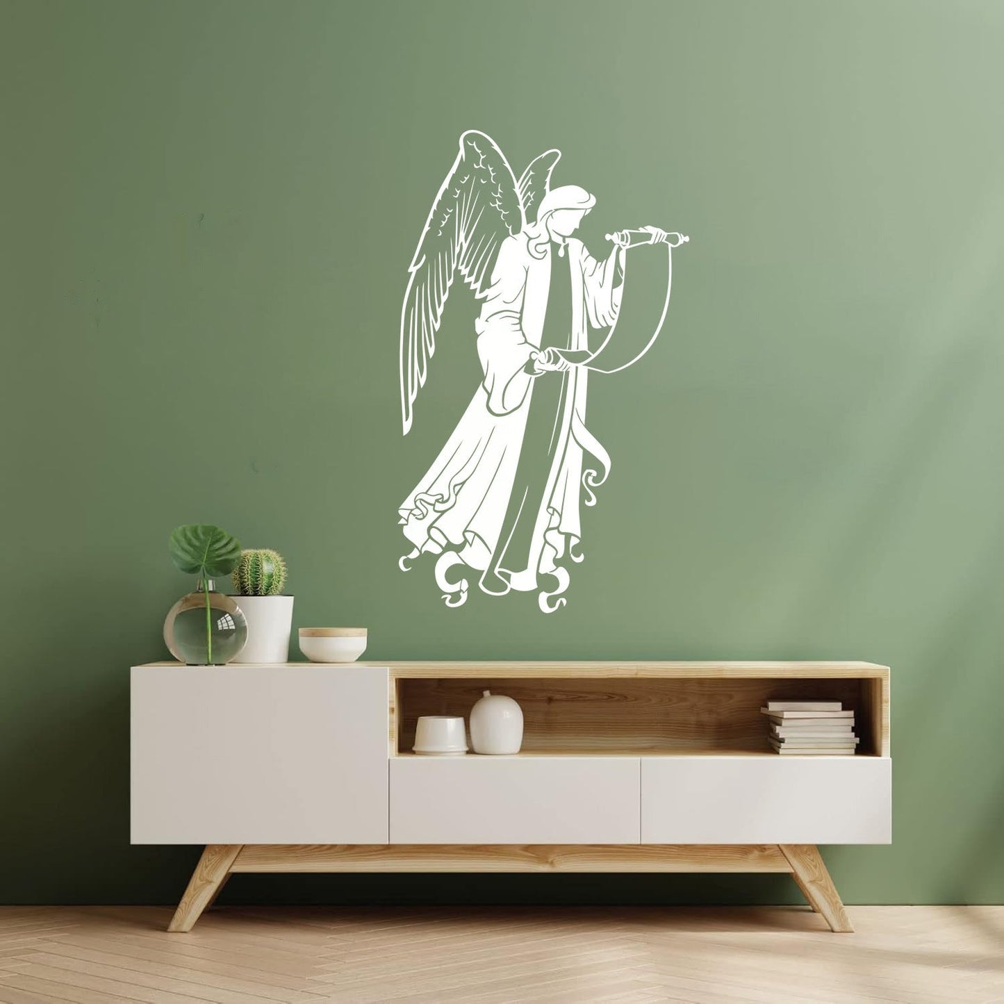 Holding Christian Angel Christianity Religious Fine Carving Decals Art Decoration