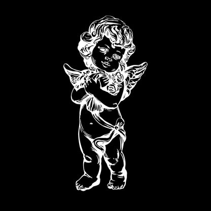 Engraving Stickers Love Cupid Romantic Angel With Roses Car Body Decoration