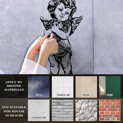 Engraving Stickers Love Cupid Romantic Angel With Roses Car Body Decoration