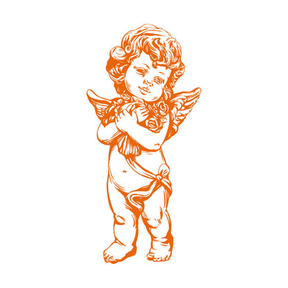 Engraving Stickers Love Cupid Romantic Angel With Roses Car Body Decoration