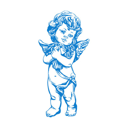 Engraving Stickers Love Cupid Romantic Angel With Roses Car Body Decoration
