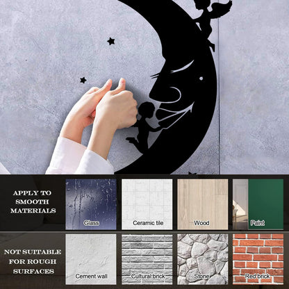 Lettering Stickers Moon Stars Angels Dreams Store Decoration