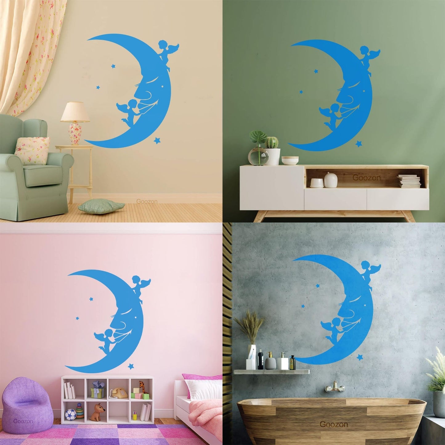 Lettering Stickers Moon Stars Angels Dreams Store Decoration