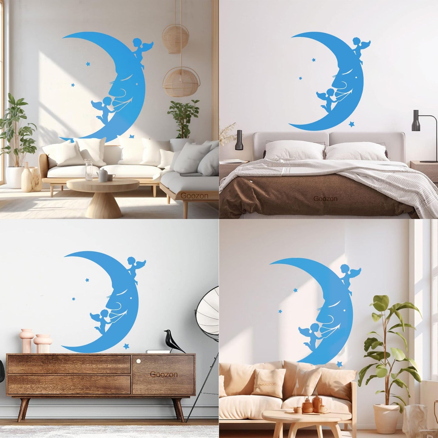 Lettering Stickers Moon Stars Angels Dreams Store Decoration