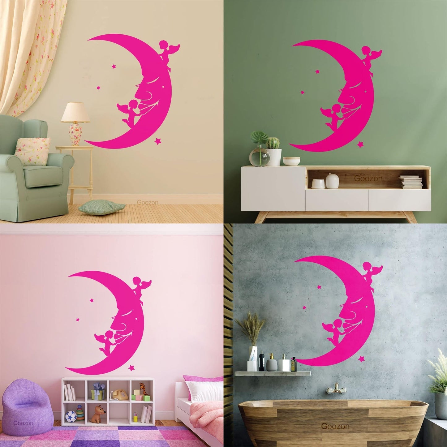Lettering Stickers Moon Stars Angels Dreams Store Decoration