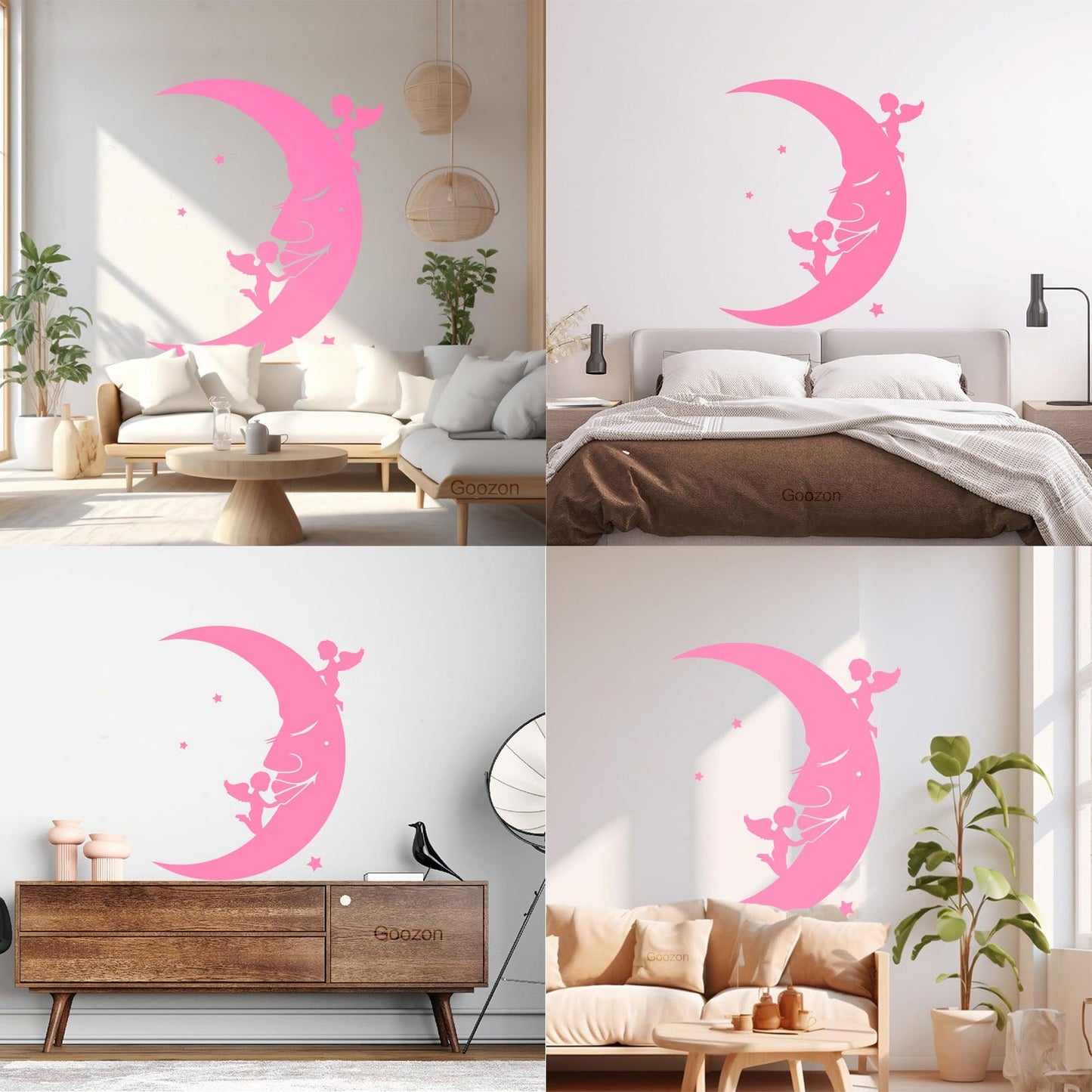 Lettering Stickers Moon Stars Angels Dreams Store Decoration