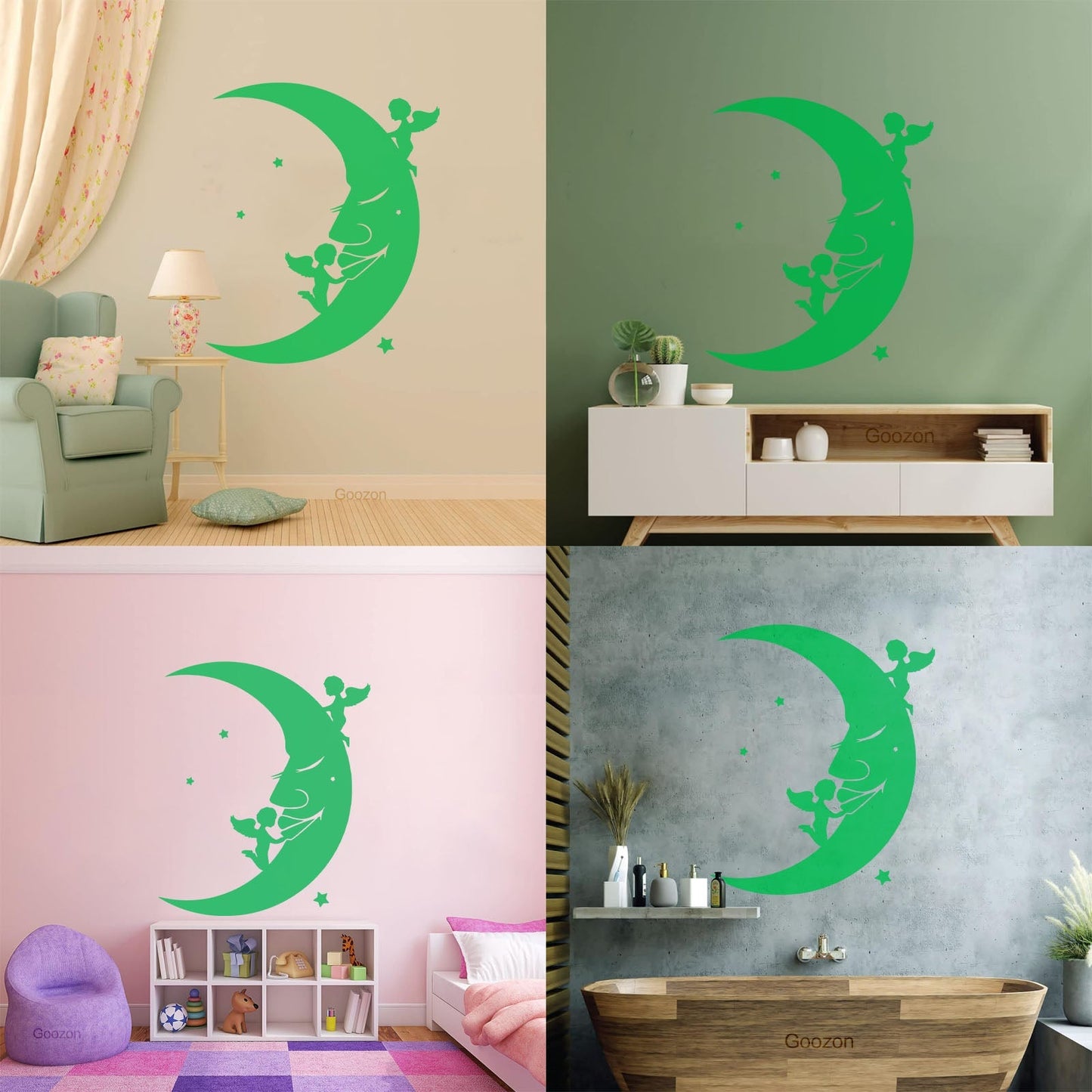 Lettering Stickers Moon Stars Angels Dreams Store Decoration