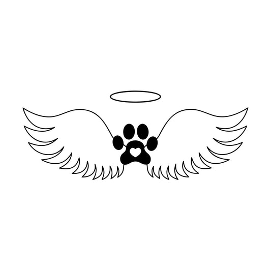 Pets Shop Angel Wings Paw Pets Nursery Vinyl Wall Stickers Removable Without Leaving Glue