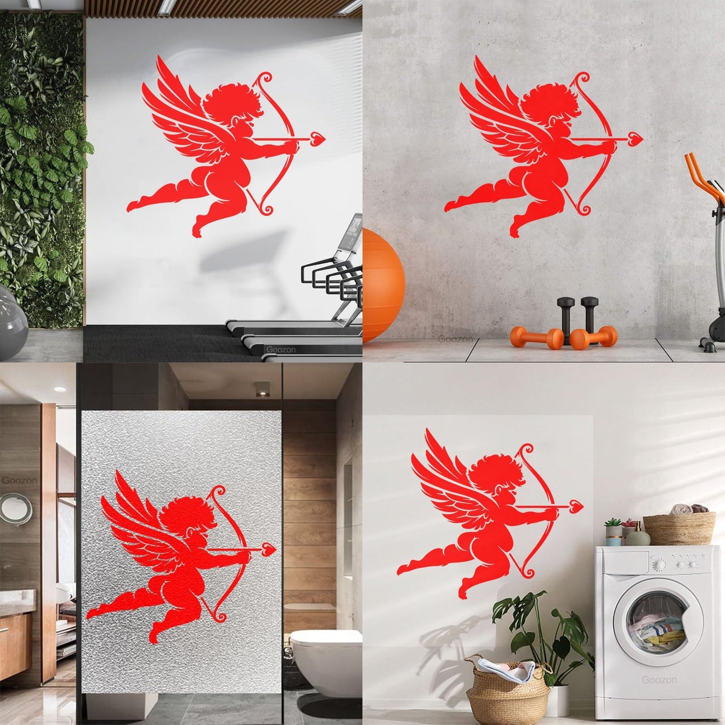 Wall Decals Romance Cupid Love Angel Bow Arrows Self Adhesive