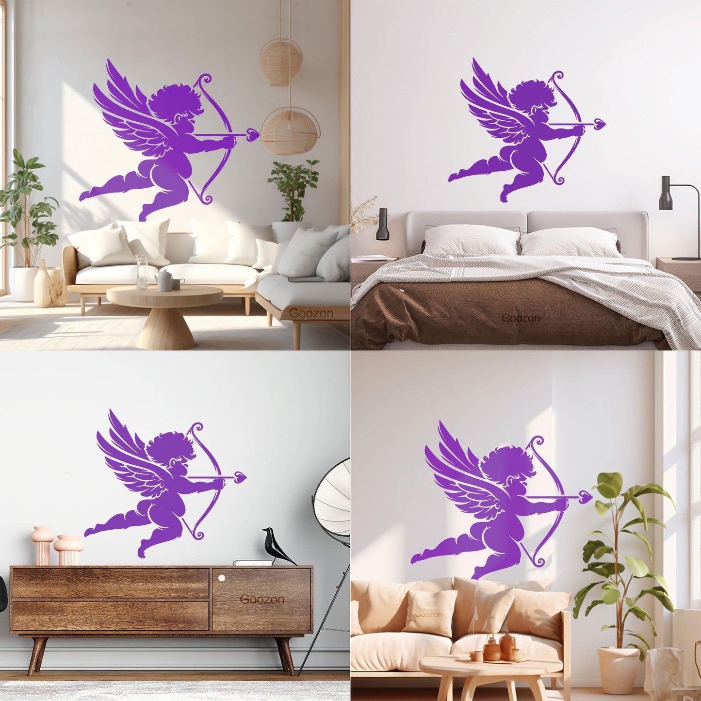 Wall Decals Romance Cupid Love Angel Bow Arrows Self Adhesive