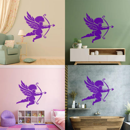 Wall Decals Romance Cupid Love Angel Bow Arrows Self Adhesive