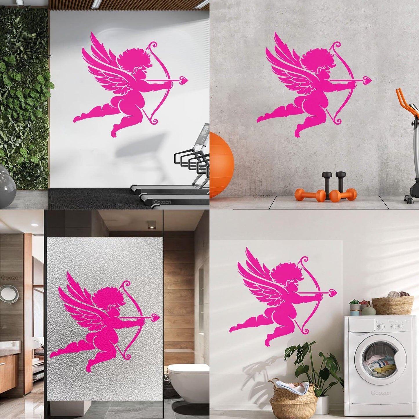 Wall Decals Romance Cupid Love Angel Bow Arrows Self Adhesive