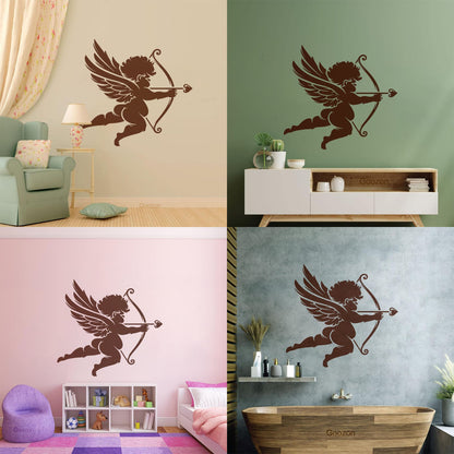 Wall Decals Romance Cupid Love Angel Bow Arrows Self Adhesive