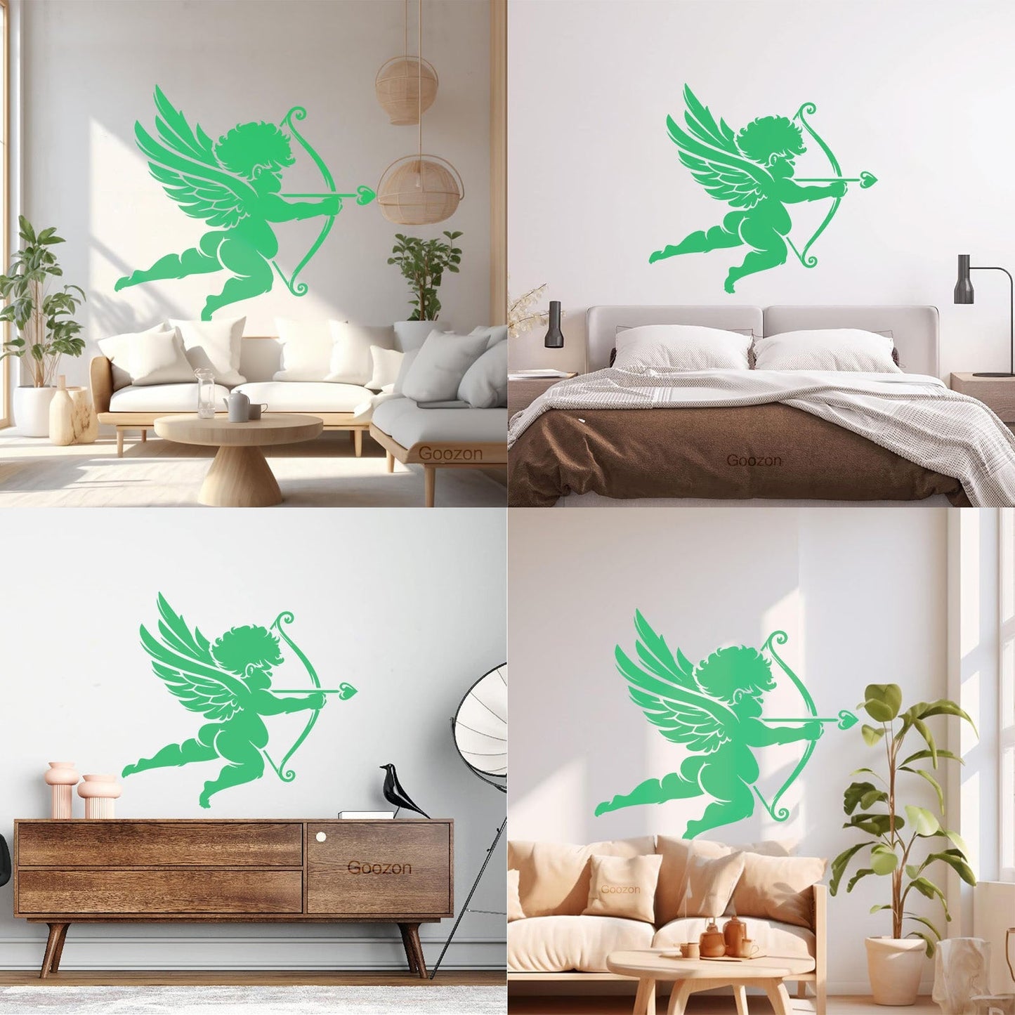 Wall Decals Romance Cupid Love Angel Bow Arrows Self Adhesive