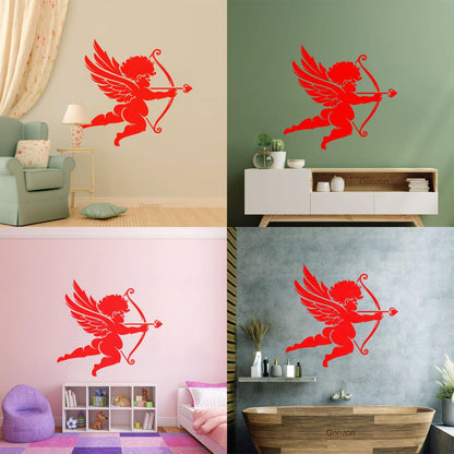 Wall Decals Romance Cupid Love Angel Bow Arrows Self Adhesive